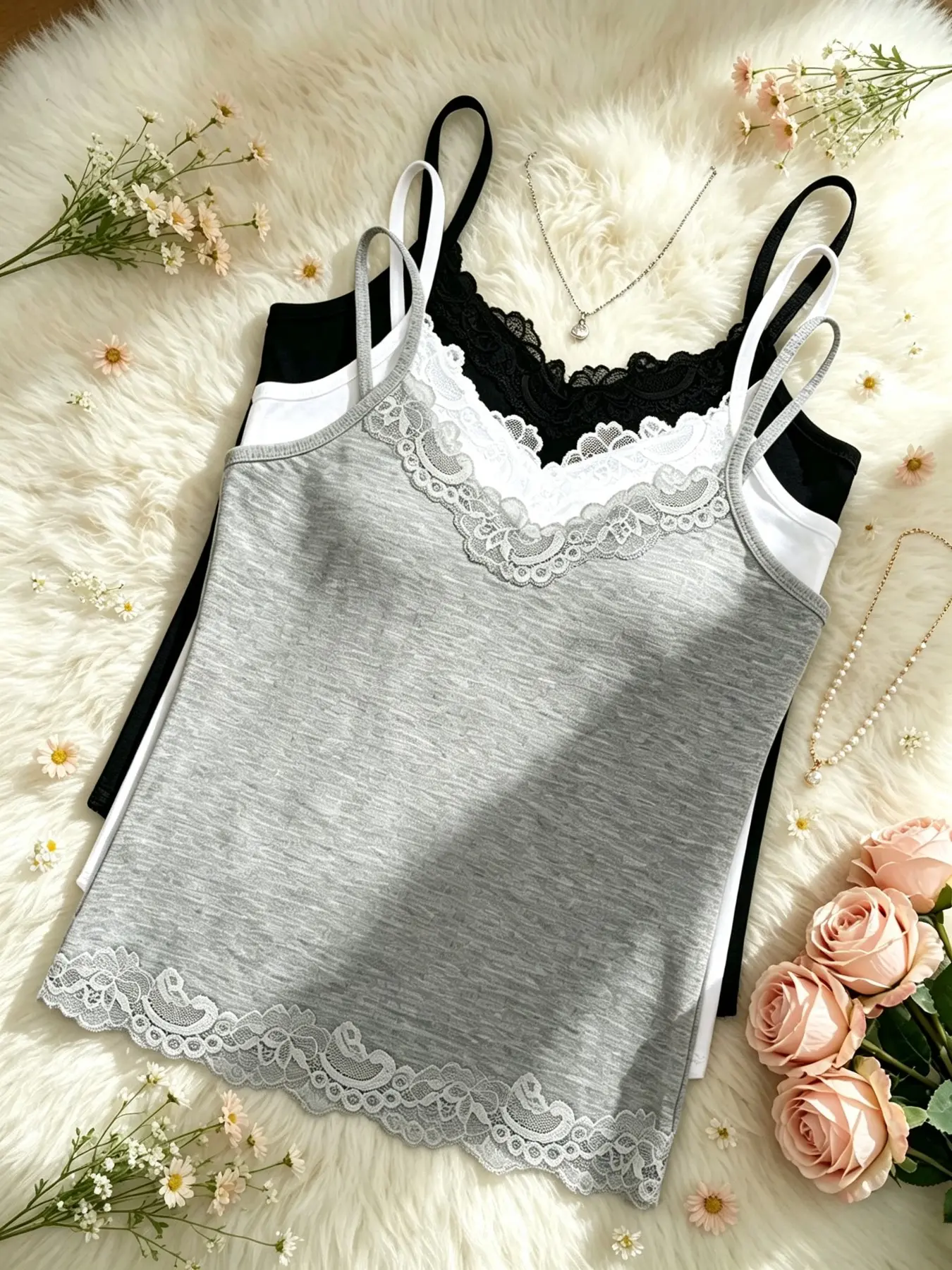 Pure Desire Lace Halter Top Spaghetti Strap, Korean Style Fashion Pure Desire Look, Perfect for Commuting, Home Wear, Summer, Matches Jeans and Skirts