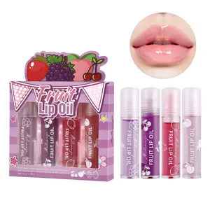 Fruit Flavor Lip Oil Set, Nourishing Shimmering Lip Oil, Hydrates Skin, Vibrant Colors, Perfect for Daily Use, Moisturizing Lip Care