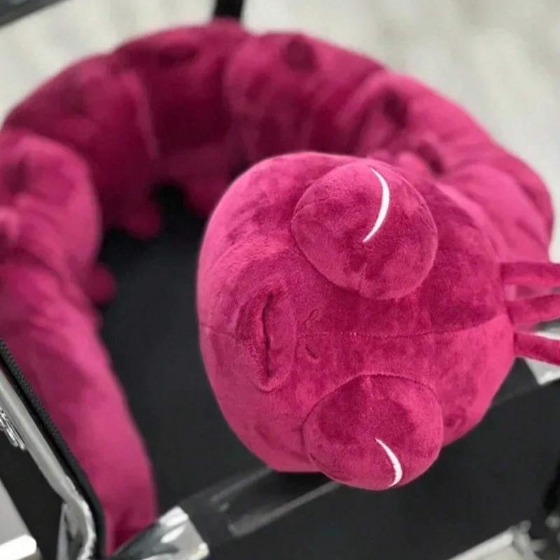 Giant Pink Caterpillar Plush Pillow, 100cm Soft Long Worm Stuffed Toy, Cute Insect Body Pillow Gift for Kids & Adults