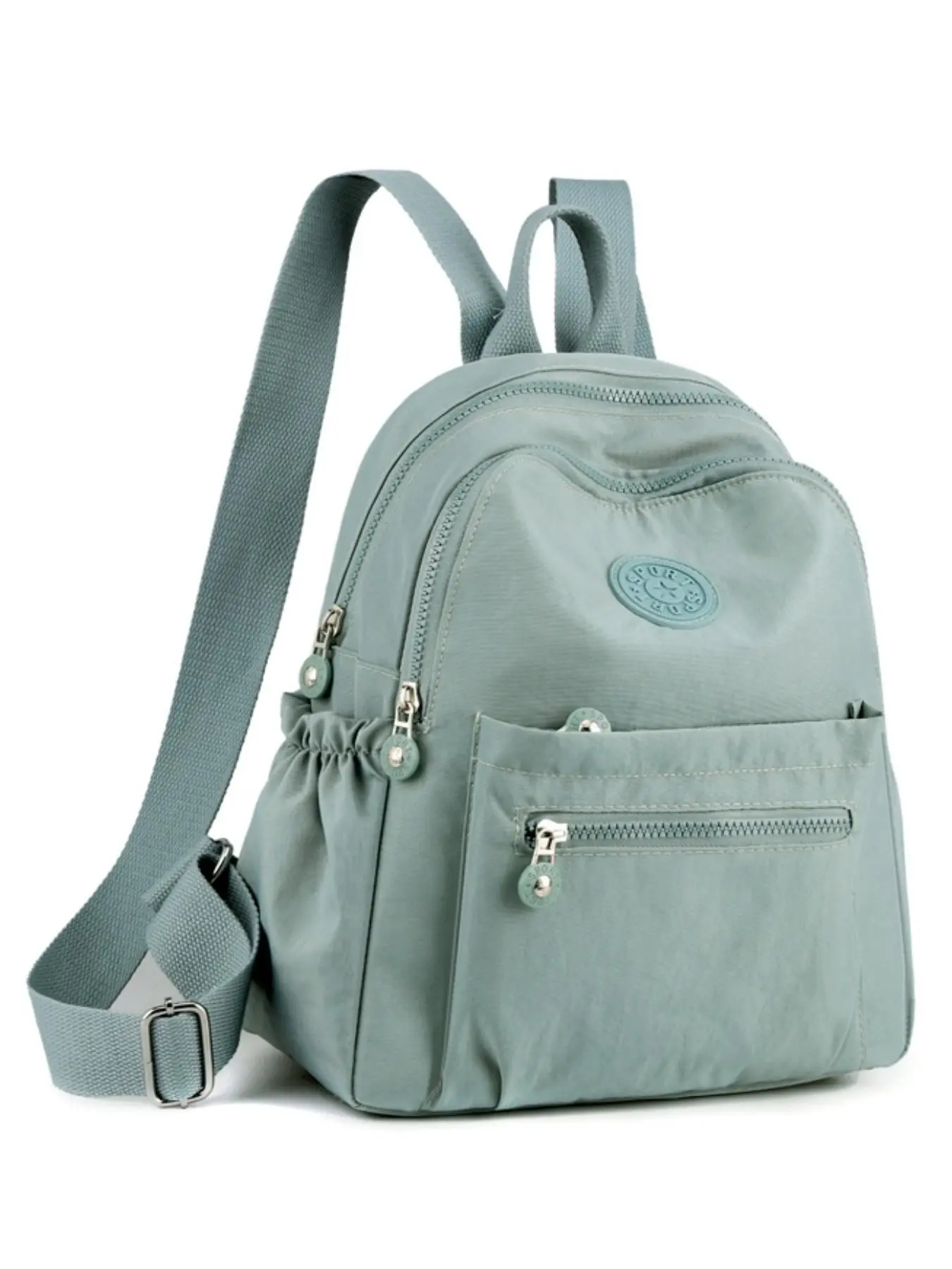 Fashion Versatile Solid Color Shoulder Bag, Simple Multi-Pocket Design with Side Pocket, Women's Backpack for Everyday Use