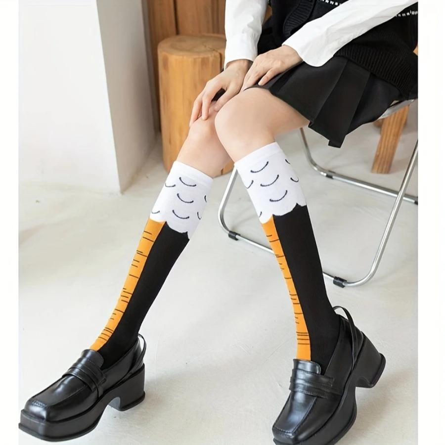3/6 Pairs of Funny Black Chicken Claw Socks - Unisex, Suitable for Parties, Cosplay and Funny Acting, Fashionable and Fun,durable Knitted Fabric Womenswear
