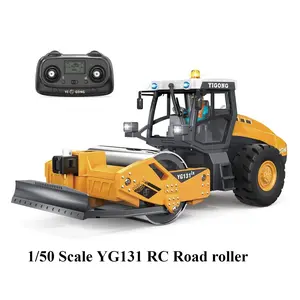 Yg131 Remote Control RC Road Roller Model, 1/50 Scale Hobby Grade Mini Alloy Engineering Vehicle, Lights and Sound, Kids Toy, New 2026