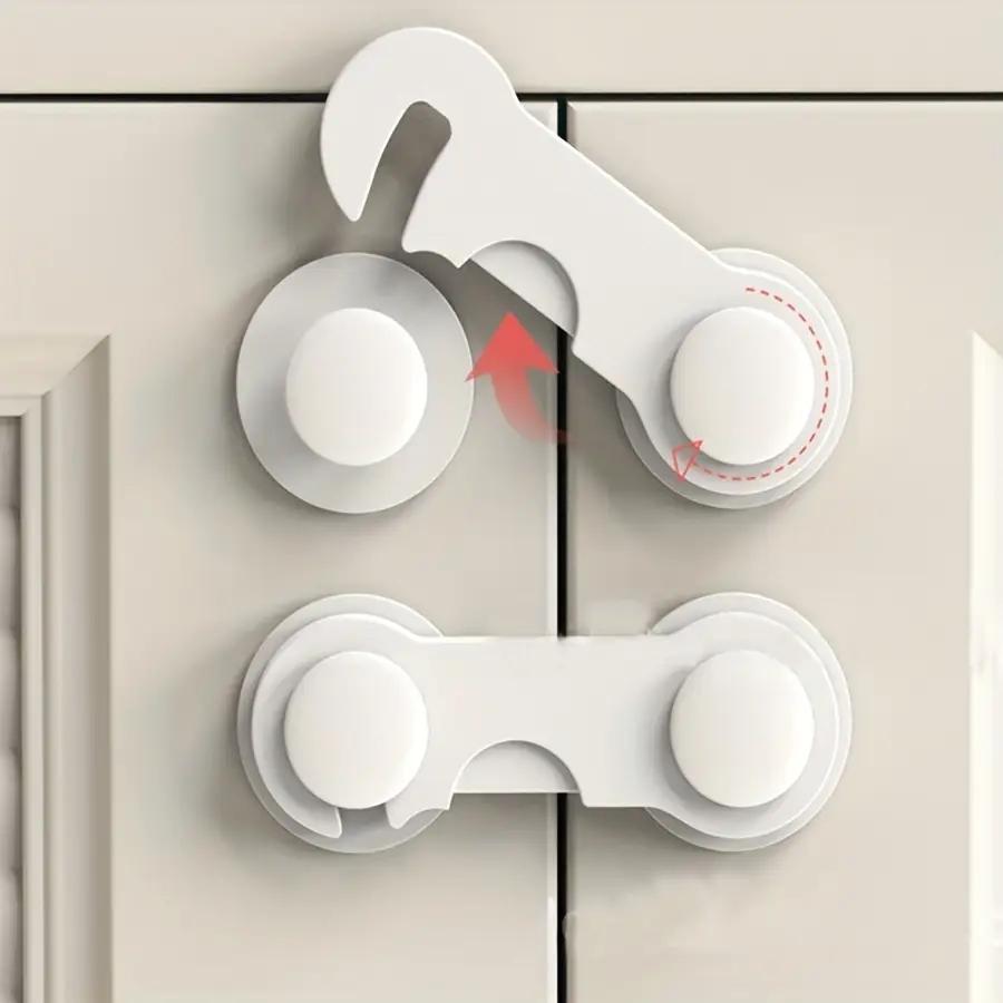Safety Refrigerator Cabinet Lock, Window Closet Wardrobe Safety Lock,Cabinet Door Locks with Adhesive for Drawer Cupboards Fridge Closet and Pantry