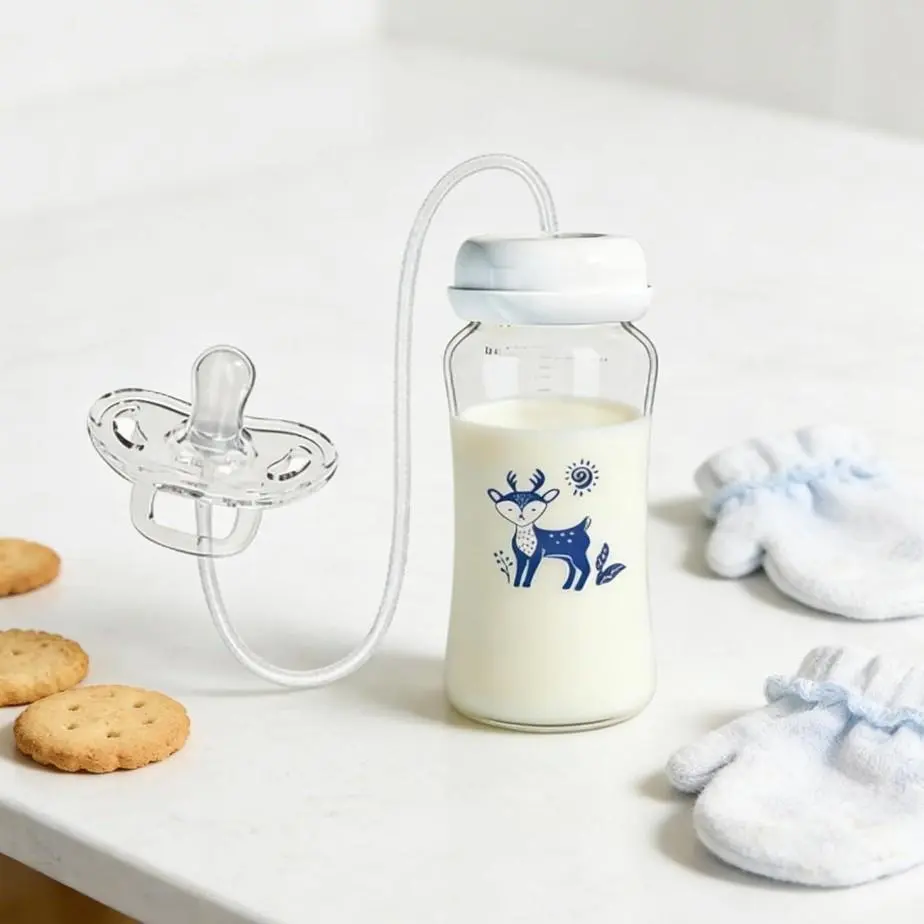 Everyday Nursery Hands Free Baby Bottle 300ml Anti Colic Wide Neck Feeding Cup