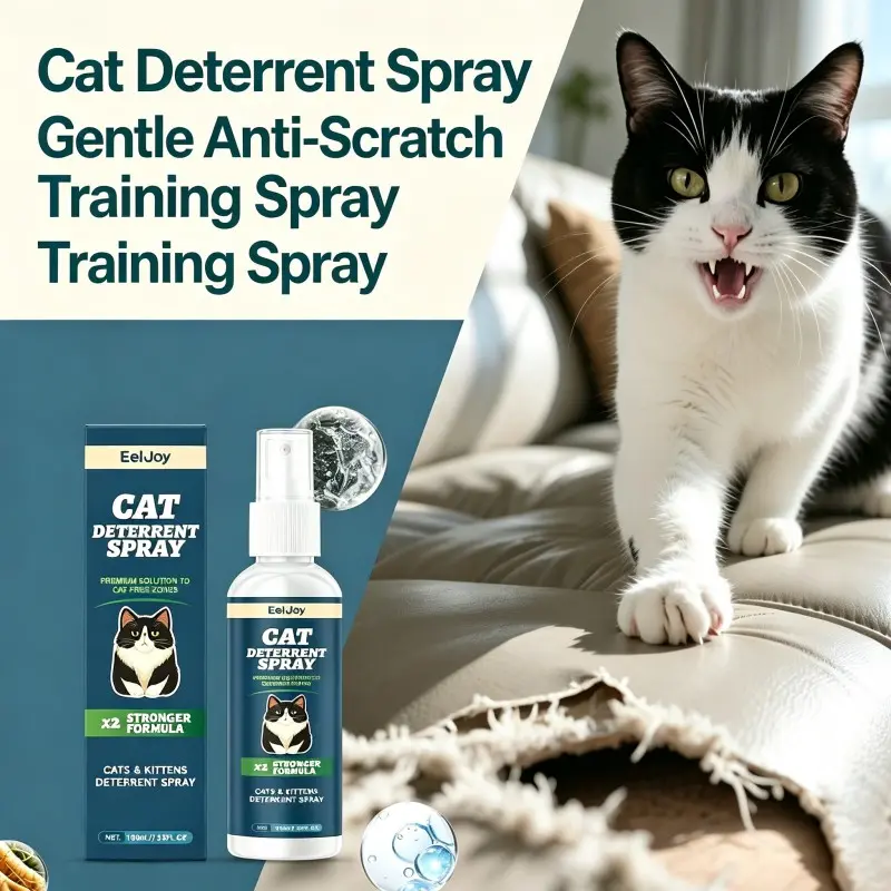 Cat Deterrent Spray, EelJoy Gentle Formula for Cat Free Zones, Prevent Cat Scratching Furniture, Safe No Chemical Residue, Suitable for Kitten Teething Behavior Training, No Need to Isolate Pets