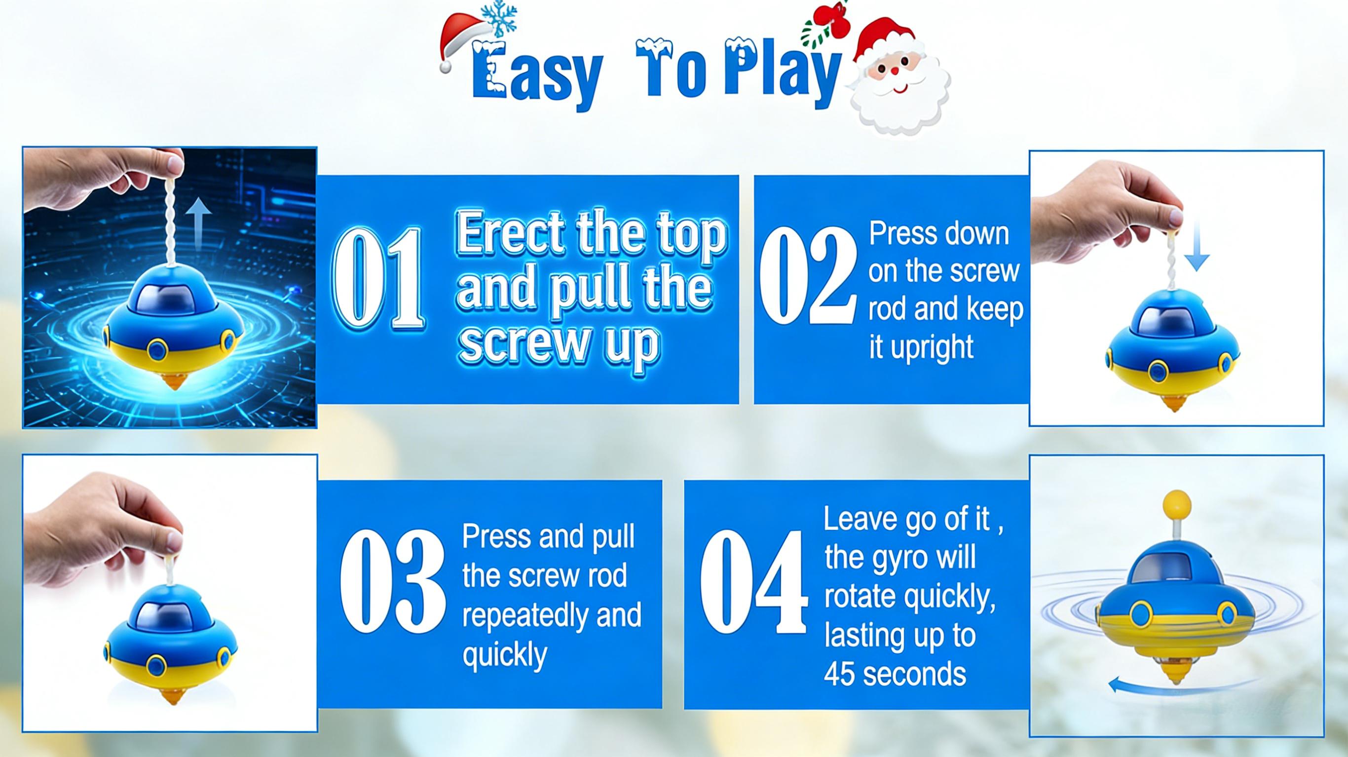 Luminous rotating gyro,Light Up Spining Top Toy with Flashing Lights, Learning and Sensory Toys for Toddlers, Fidget Toys for Adult and Kids, Birthday Party Favors Toys for 3 4 5 6 7 8 9 10 Year Old Boys Girls