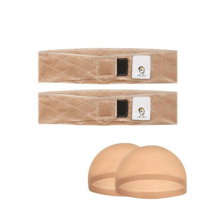 Breathable Adjustable Velvet Wig Grip Headband, Non-Slip Elastic Wig Band for Secure Hold