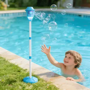 Bubble Torch Garden Lamp, Rechargeable Adjustable Bubble Machine with Lights & Music, Auto Vertical Bubble Machine for Wedding Gift