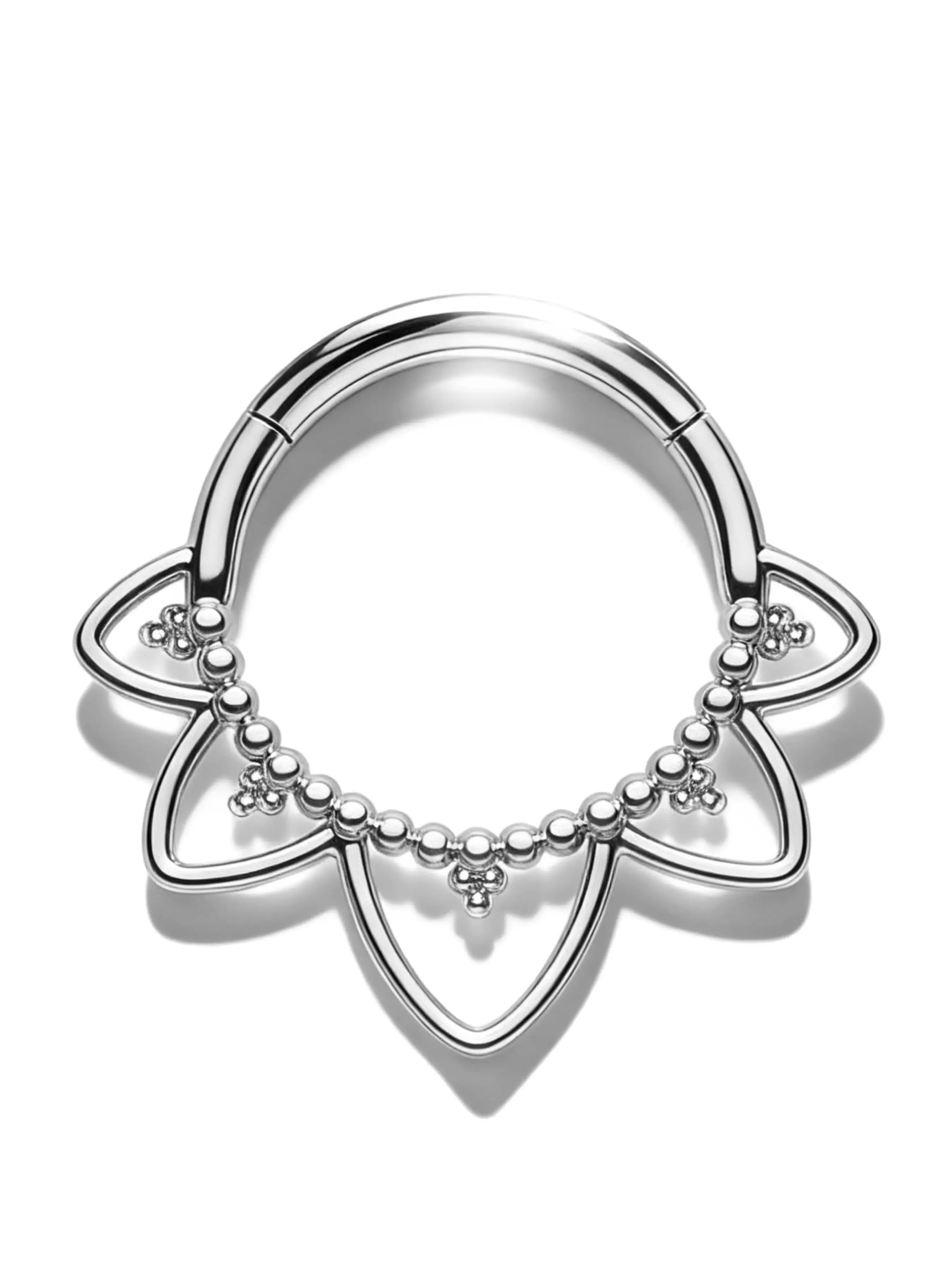 Minimalist Lotus G23 Solid Titanium Septum Rings 16G Flower Septum Jewelry Dainty Helix Daith Earrings for Women Daith Piercing Jewelry Surgical Steel Hypoallergenic