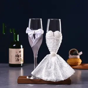 Romantic Wedding Champagne Set, Love Cup Gift Box, New Bride & Groom Highball Glassware, Perfect for Weddings & Celebrations