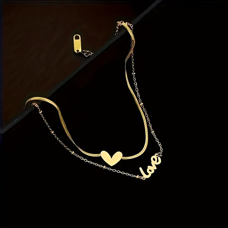 Elegant Double Heart Link Anklet in Stainless Steel| Dainty Layered Foot Bracelet| Meaningful Holiday Gift for Bestie, Sister or Girlfriend on Christmas & Valentine’s Day.