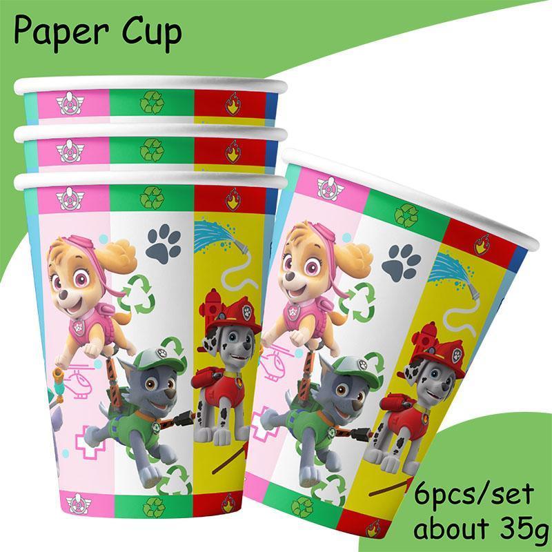 PAW Patrol Birthday Party Decoration Plastic Plate Napkin Stickers Cartoon Dog Latex Balloons Cake Topper Decors Event Supplies
