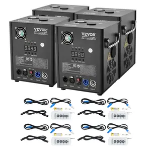 VEVOR Cold Spark Machine, 4 Pack 500W Output Fireworks Controllers, 6.6-13ft Adjustable Height, with Advanced DMX System, LED Screen, Portable Handle, Aluminum Alloy for Stage DJ Wedding Event, Party