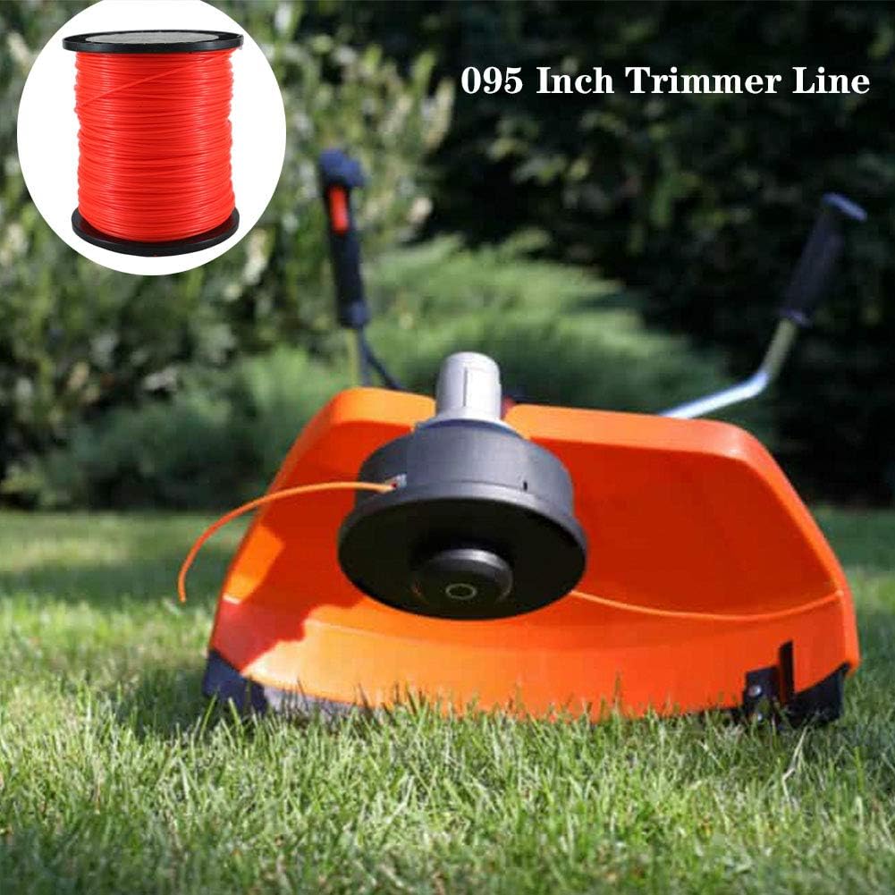Weed Eater String .095 Trimmer Line, Round Commercial Grade 5 LB String Trimmer Line Spool, 095 inch-1377  Weedeater String Fits  of String Trimmers (Orange)