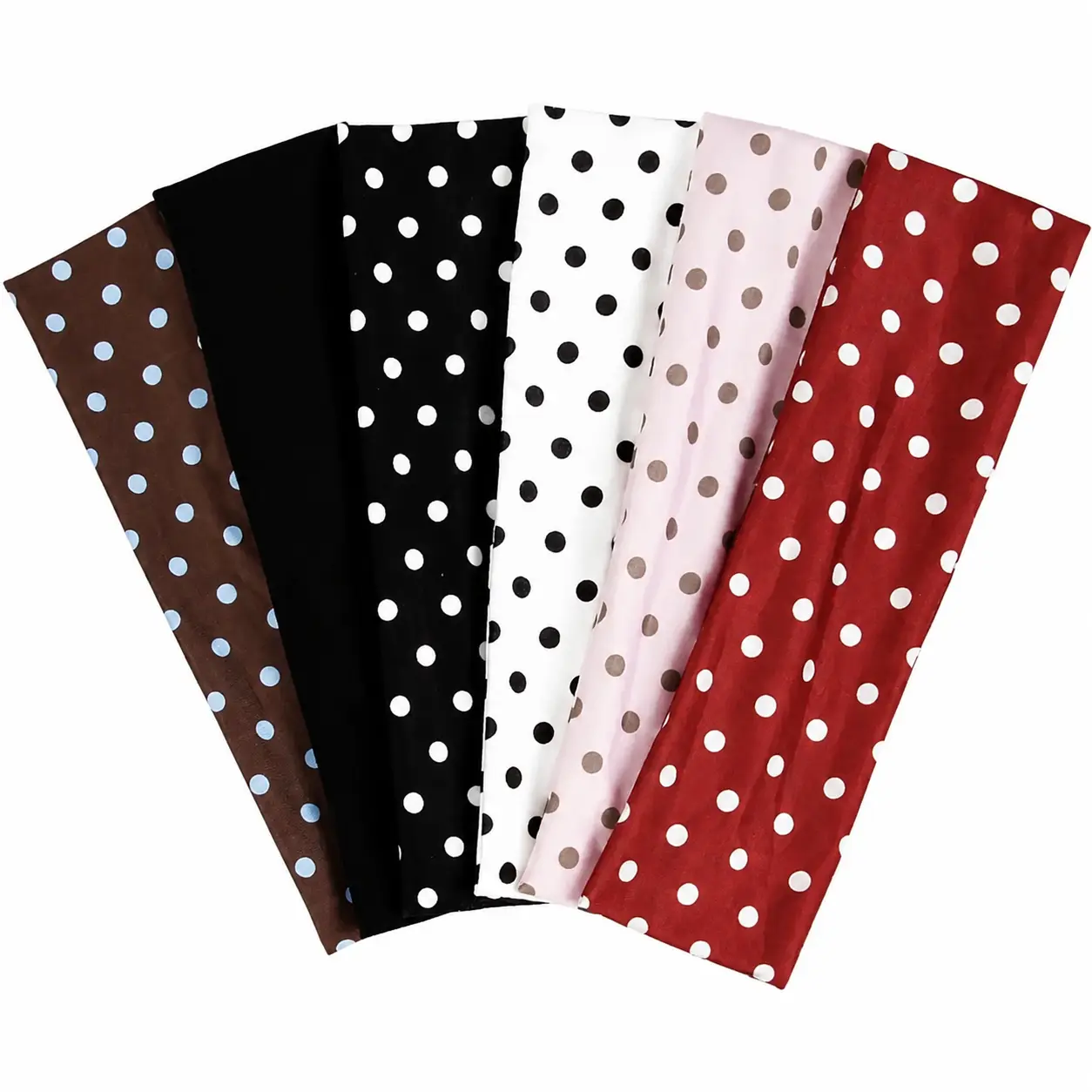 Women’s Vintage-Inspired Wide Polka Dot Headbands for Yoga, Running, and Fitness — Soft Stretch Fabric with Non-Slip Elastic Band, Breathable Sporty Turban Style for Active Lifestyles