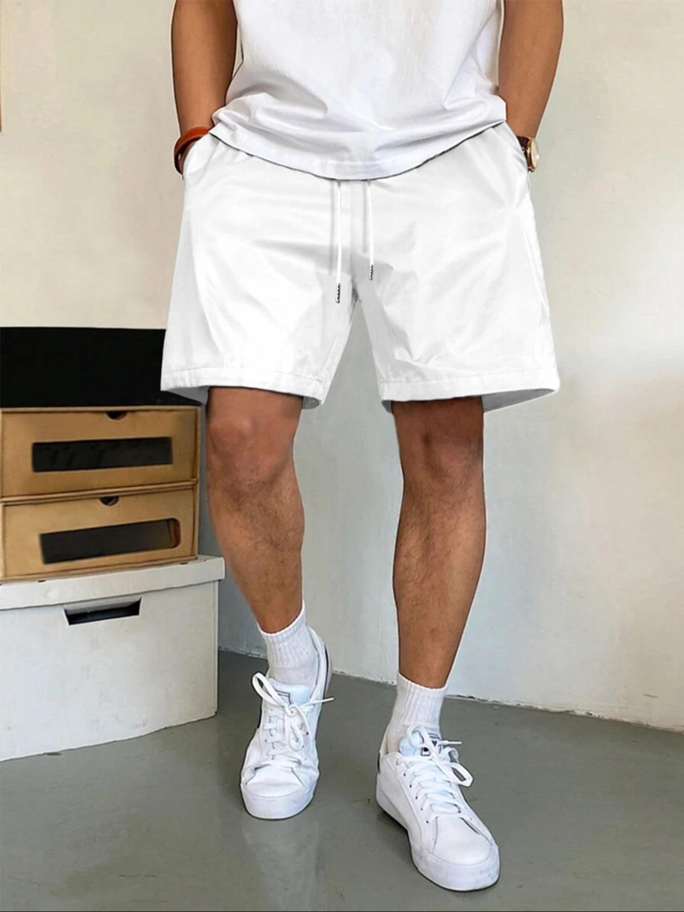 Men's Solid Color Shorts, Regular Fit Casual Comfy Shorts for Summer, Men's Bottoms for Daily Wear, Menswear