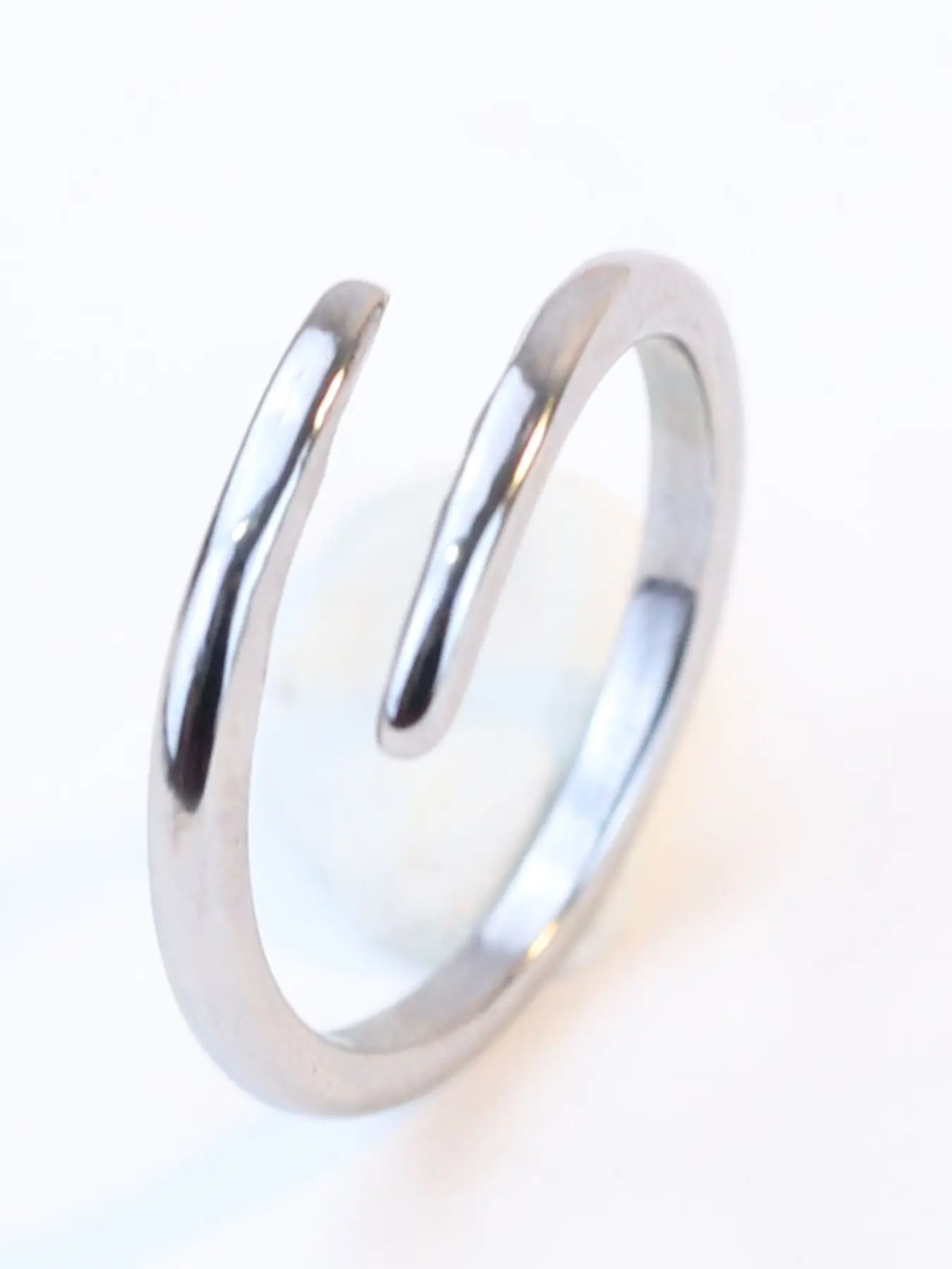 New European and American Style 2 6mm Personalized Couple Ring, Simple Smooth Nail Stainless Steel Adjustable Ring