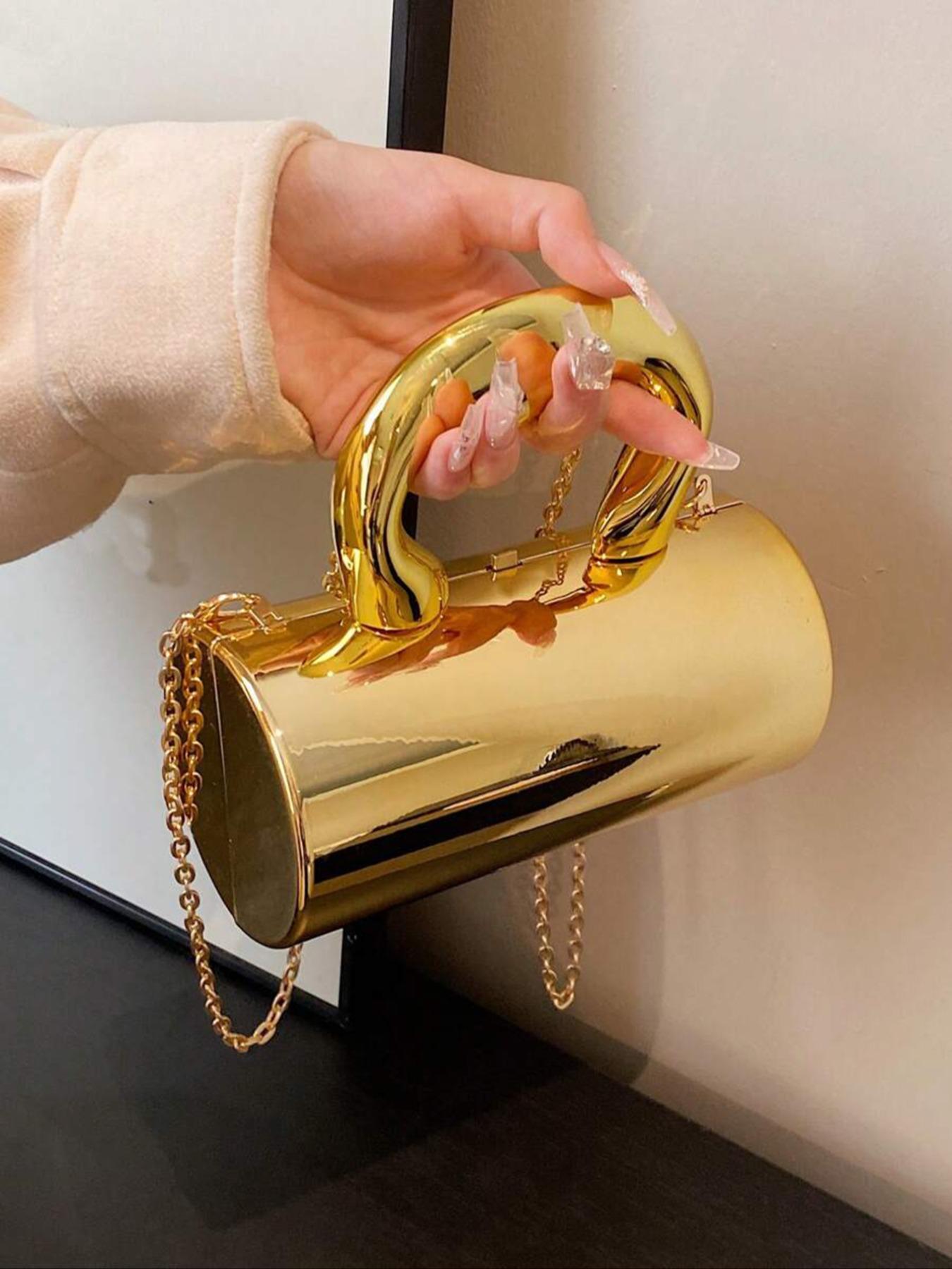 Women's Elegant Chain Strap Handbag, Exquisite Trendy Metallic-look Handbag, Fashionable Handbag for Daily Use, Daily Commuting Bag, Fashionable Evening Bag, Stylish Versatile Bag, Fashion Purses