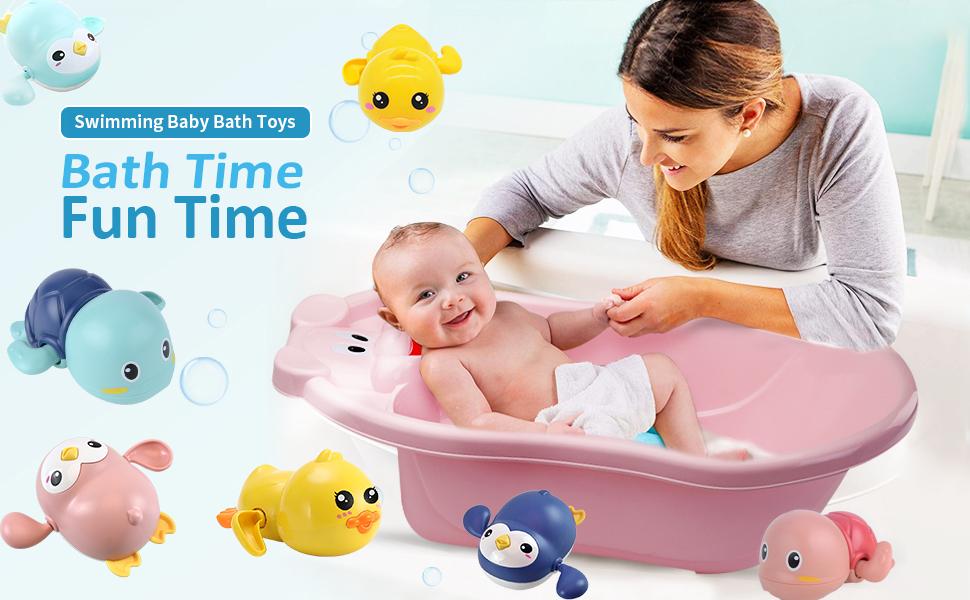 Bath Toys, 2 Pack Swimming Baby Bath Toys for Toddler, Preschool Toddler New Born Infant Water Pool Toys