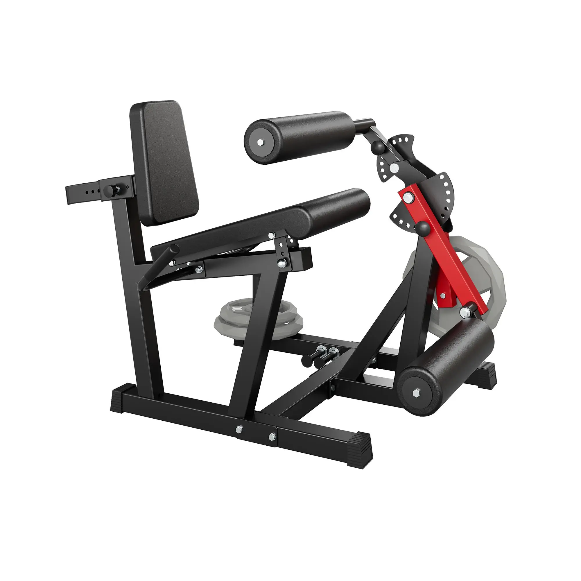 4-in-1 Leg Extension & Wave Machine – 700 lb Capacity, Carbon Steel Frame with Leather Upholstery, Available in Black and Red-Black