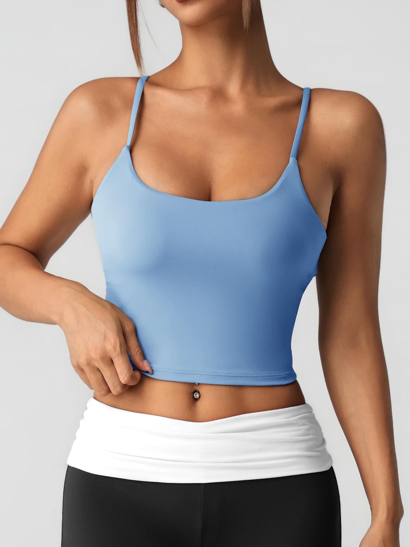 Women's Round Neck Backless Criss Cross Breathable Sports Bra Top, Fashionable Athletic Wear, Comfortable Fit, Ideal for Gym & Casual Use