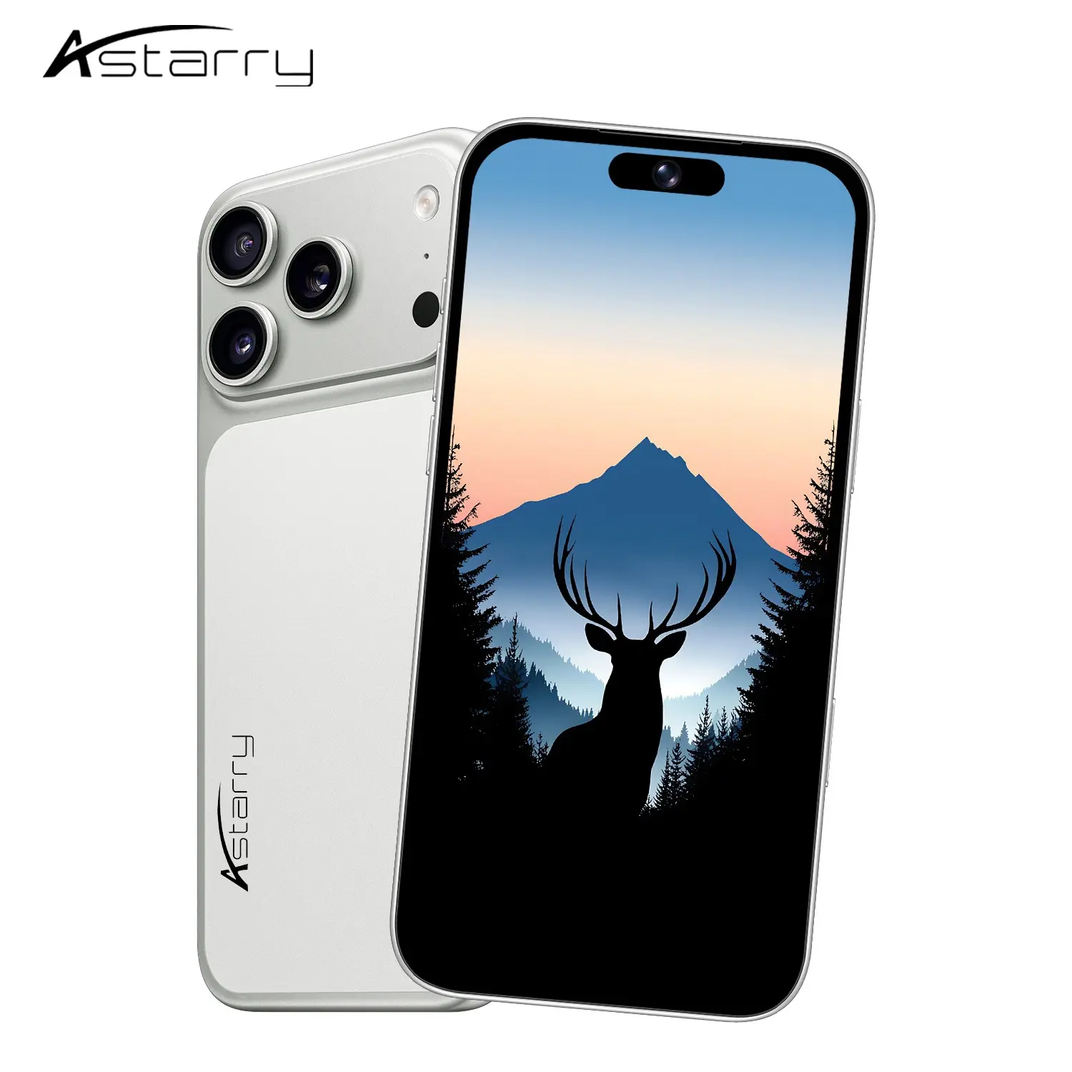 Astarry- smart Android phone 17 Pro Max, 3GB memory 32G storage space 6.75-inch HD display 5+13MP photo shoot, WIFI, Bluetooth, GPS 4G network full coverage, face unlock side snap call photo special phone 4100mAh battery.