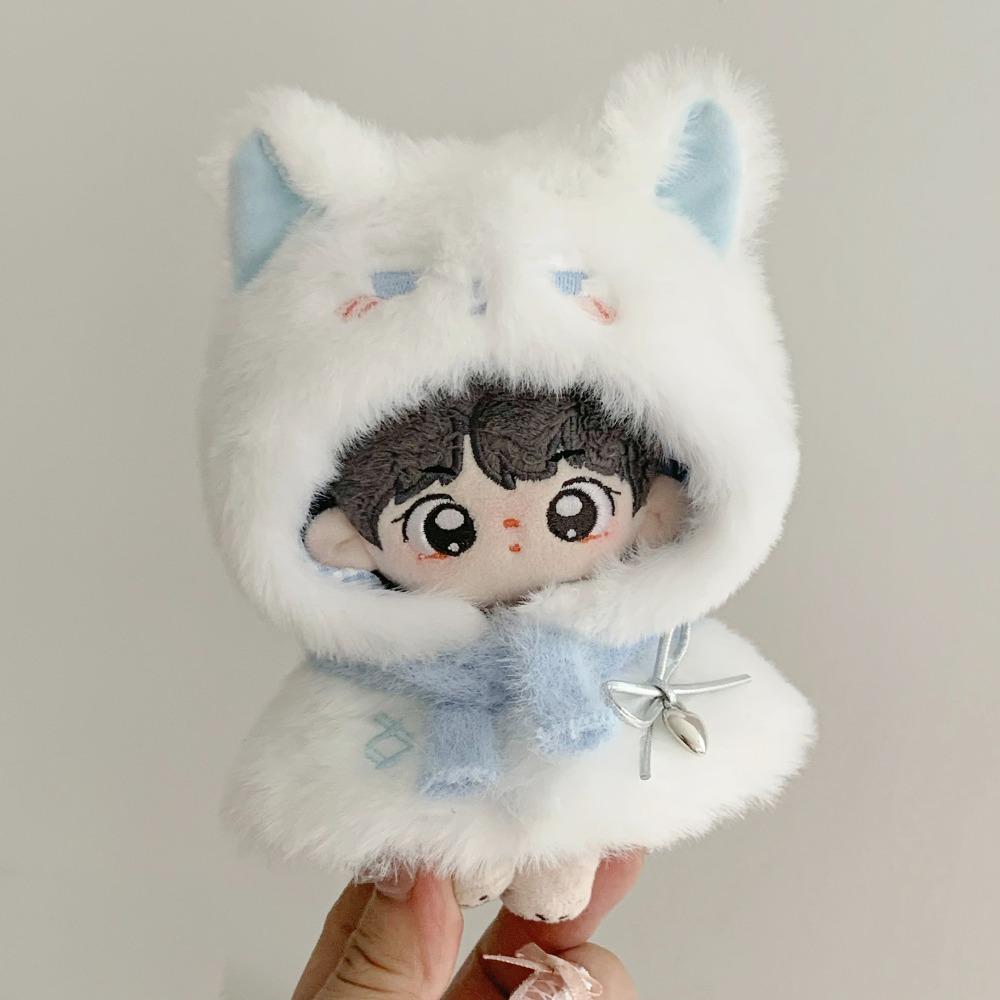 Plush Cloak 10cm Cotton Doll Clothes Suit Cute 20cm Doll Clothes Outfit Dress Up Blue Doll Clothes Set Children's Gift