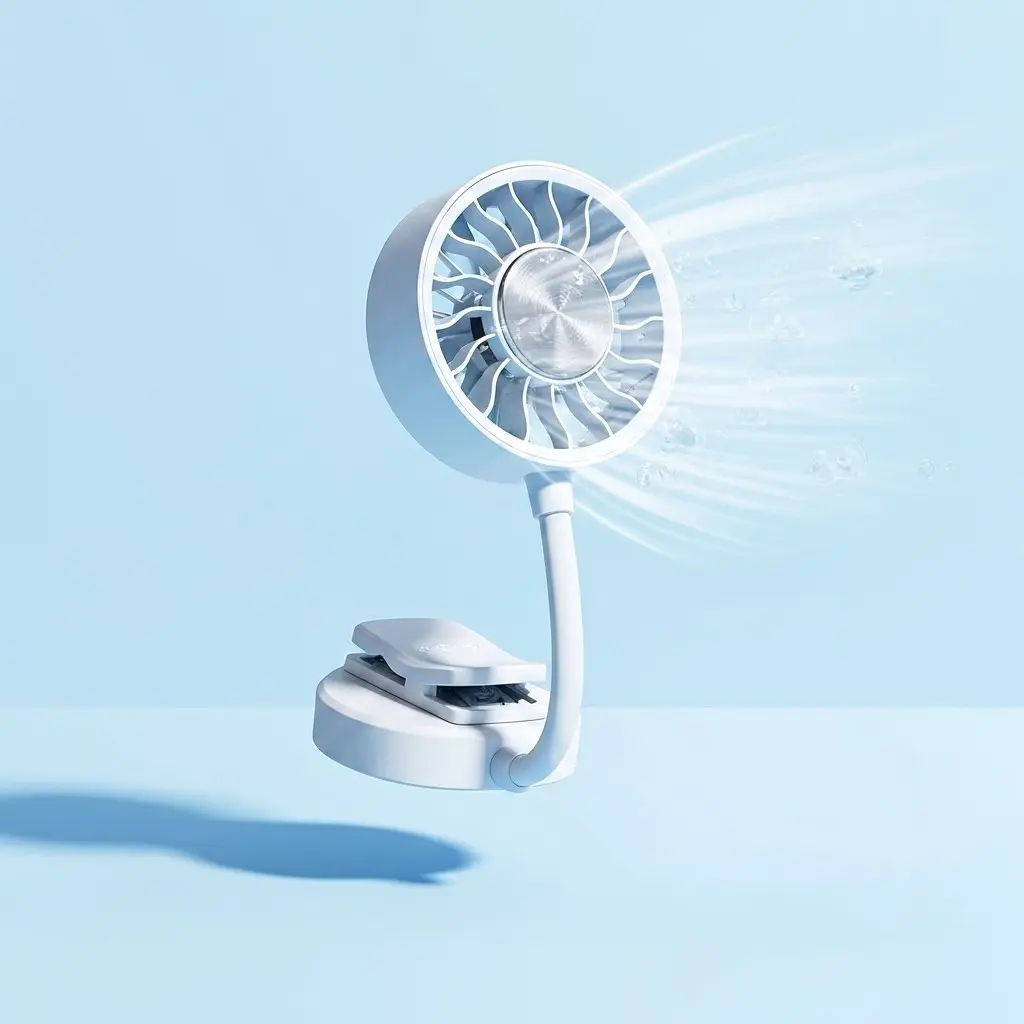Gripvolt N28 Portable Handheld Magnetic Fan, Cooling Mode, Flexible Hose Mini Fan, 2000mah Battery, Ideal for On-The-Go Use
