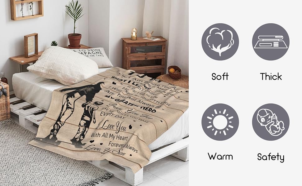 Dad Gifts from Son, Dad Blanket 60"x50", Birthday Gifts for Dad, Best Dad Gifts Ideas for Father, Bonus Dad Gifts for Men Father's Day Valentines Anniversary Christmas, to My Dad Throw Blankets