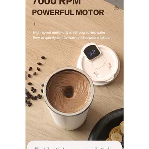 Portable Coffee Blender with LCD Temperature Display USB Rechargeable Keep Warm Car Outdoor Use Automatic Mixer for Travel Office Home
