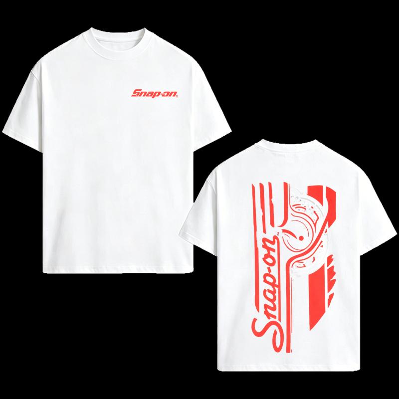 Snap-On 44 Retro Black T-Shirt, Snap On Flag Shirt 2 Sides, Gift For Racing Fan, Casual Cotton T-Shirt, Short Sleeve Crew Neck, Summer Tshirt, Made In USA