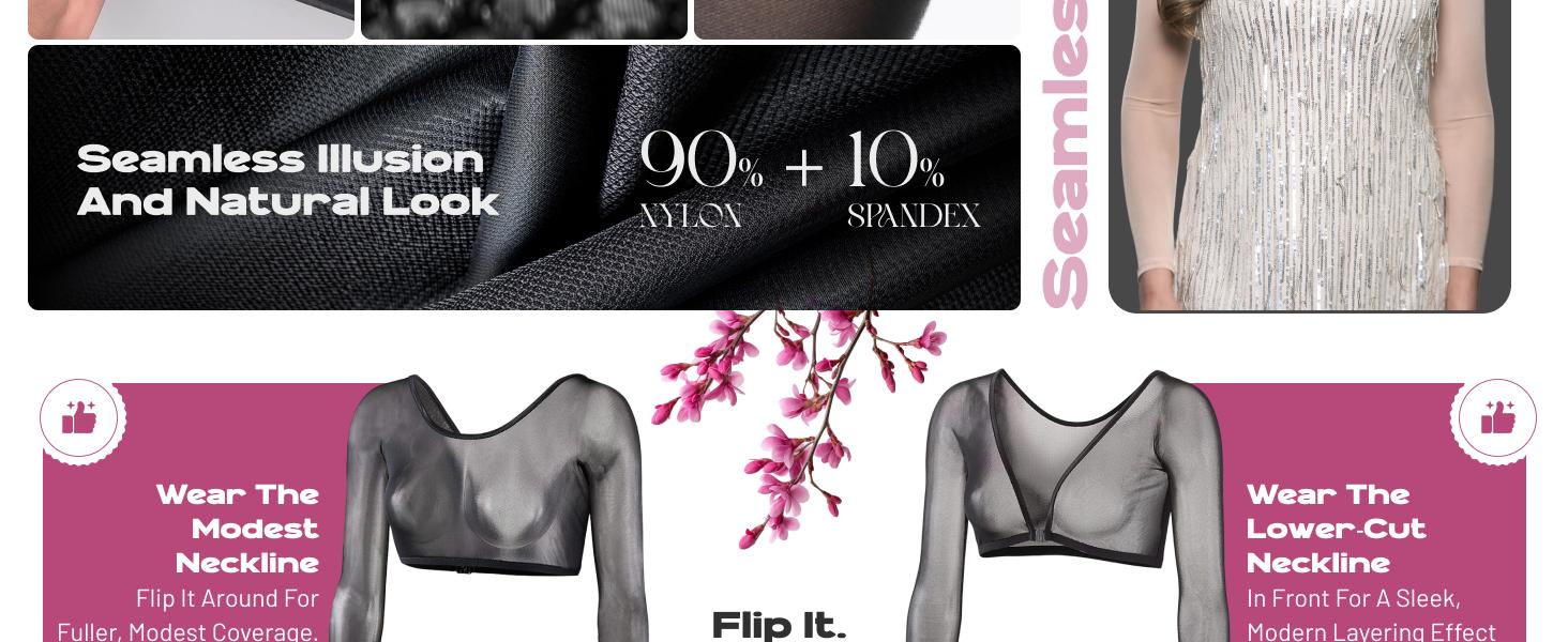 Women’s 3/4 Length Slip-On Mesh Sleeves – Sheer Reversible Arm Cover Up, Cooling Shrug Bolero for Dresses