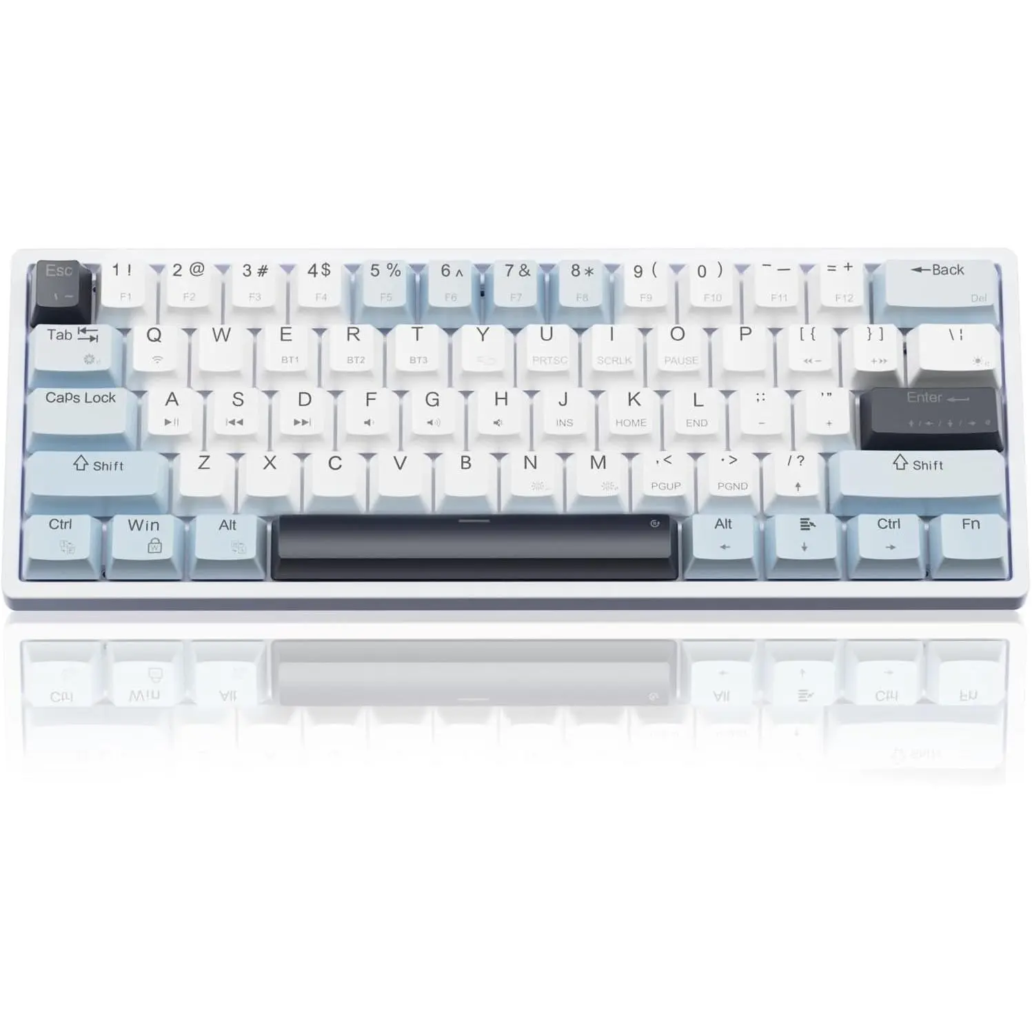 SK961  Mechanical Keyboard with RGB Backlight,Tri-Mode BT5.0/Wired/2.4GHz 60 Percent  Gaming Keyboard,Red