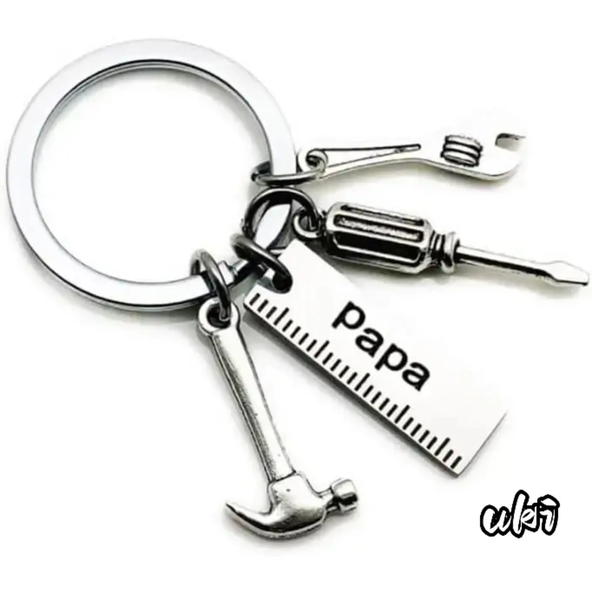 Pop-up Keychain Multi-Tool - Sturdy 4-in-1 DIY Bag Accessory with Hammer, Wrench, Screwdriver, Ruler, Keychain Form for Daily Minor Repair Needs, Father's Day Gift for Dads, Attaches To Key Rings, Happy Father's Day, Multi-Tool Set, Meaningful Sentimental