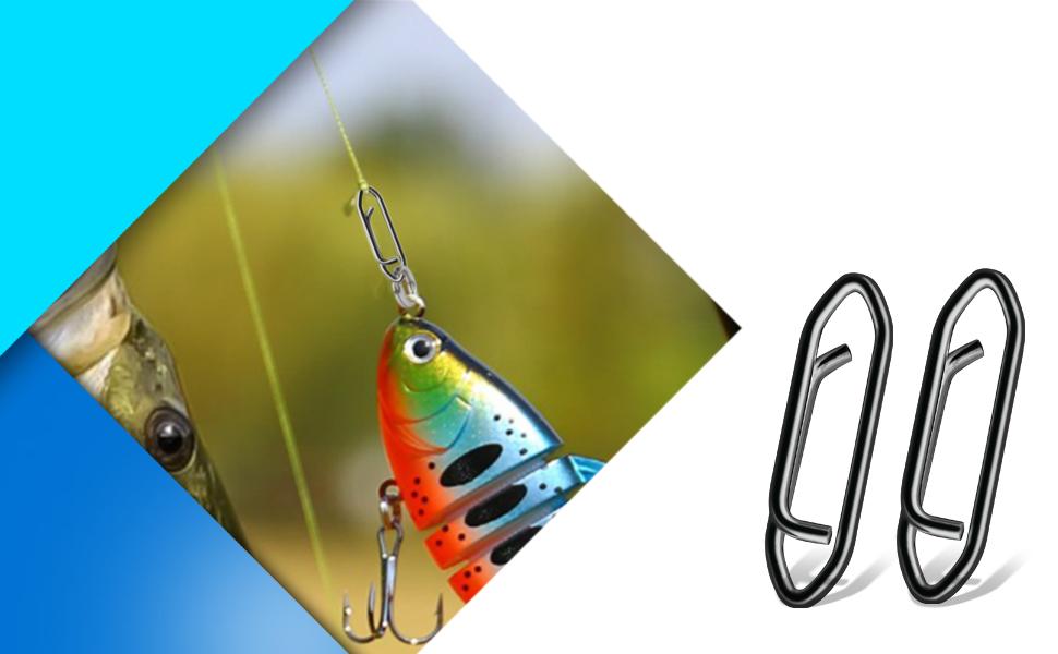 AGS AMYSPORTS High Strength Fishing Snap Saltwater Stainless Connector Snaps Swivels Tackle Steel Power Fishing Clip Lure Quick Change Black Nickel