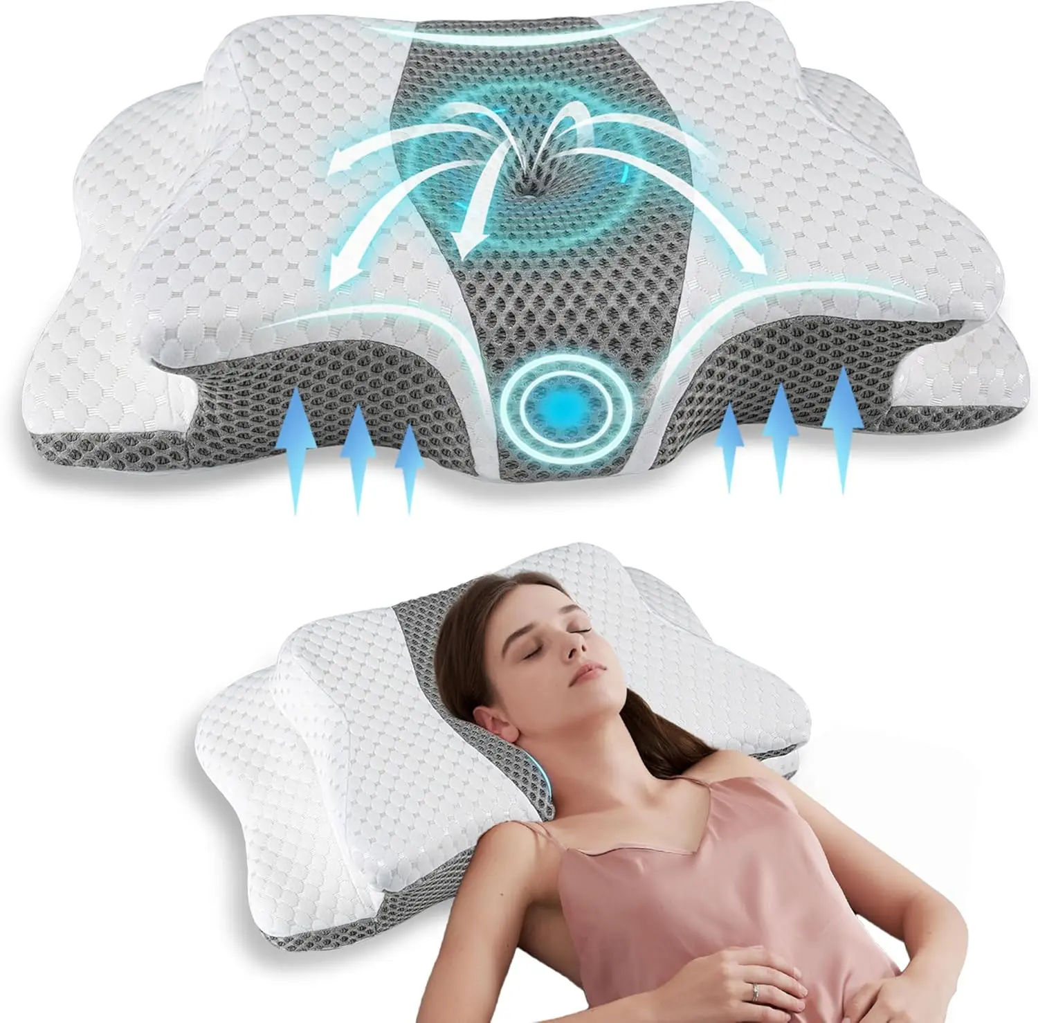 Pain Relief Cervical Pillow for Neck, Ergonomic Pillow |   Cozy Sleeping, Orthopedic Pillow, Bed Pillow for Side Back Stomach Sleeper