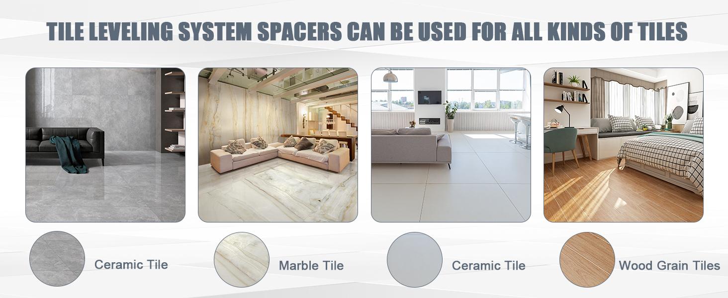 BASIC SUPPLY Tile Leveling Clips Tiles Leveler Spacers - 2000 Spacers Tile Leveling System 1/8 Inch Clips Lippage Free Tile and Stone Installation for PRO and DIY