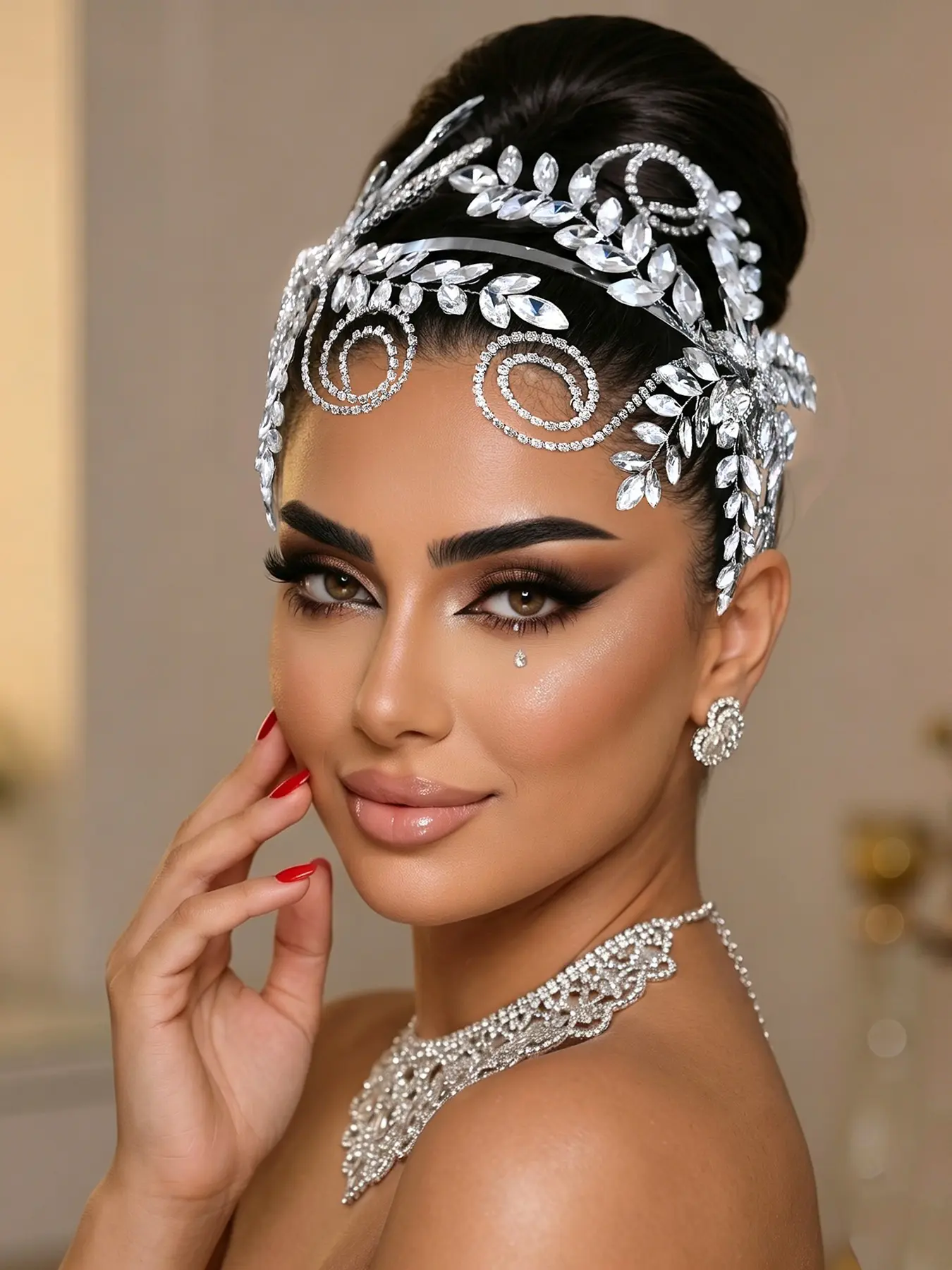 Luxurious Rhinestone Headband, Elegant Women's Bridal Hair Accessory, Wedding Bride Headpiece, Party Dance Band, All Seasons Fashion, Essential