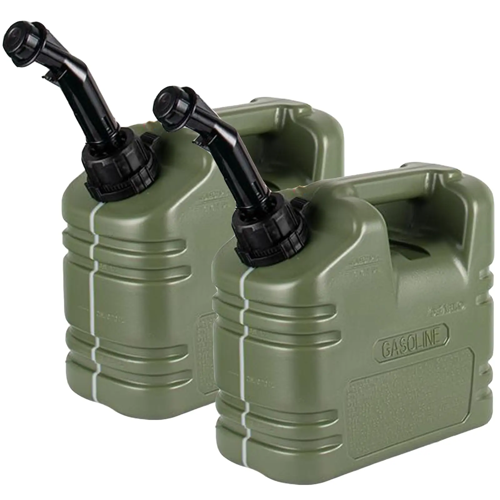 Non-Spill Gas Can Storage Container - Durable Design, Visible Stripe, Air Release Valve, Ideal for Automotive Fuel Transfer - 1/2 Gallon (5/10L), Green