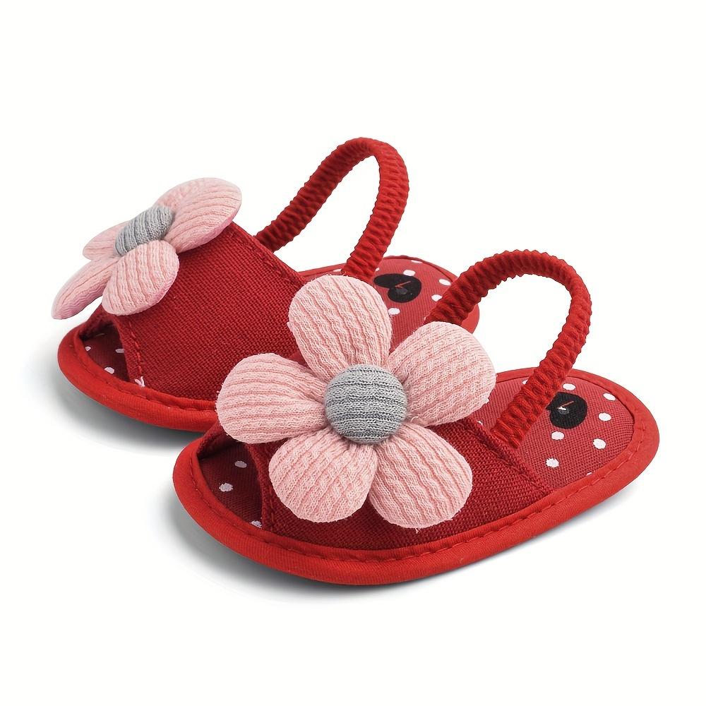 Trendy Cute Flower Decor Sandals Baby Girls, Breathable Lightweight Walking Shoes And