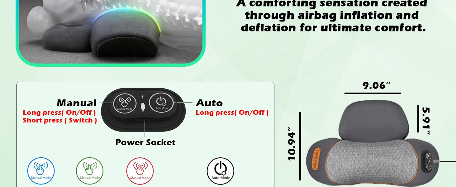 Non-Neck Massager Pillow with Heat for Pain Relief Deep Tissue, Cervical Neck Pillow with Traction Massager,Light Grey