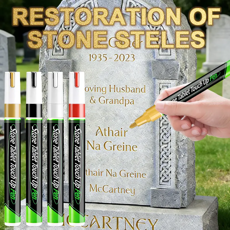 Stone tablet pen, tombstone pen, large capacity 3mm inscription repair pen, metal pen, paint pen, waterproof and high temperature resistance