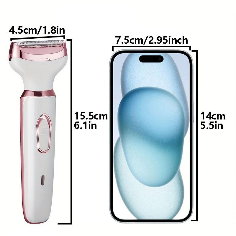 4 in 1 Electric Shaver, 1 Box USB Rechargeable Hair Removal Tool with Replacement Heads, Gentle Hair Removal Tool for Face, Eyebrow, Nose, Arm, Leg, Body, Rechargeable Shaver Machine, Shaving Machine, Personal Care Appliances