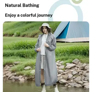 Disposable adult thickened raincoat, long style, full-body protection against heavy rain, suitable for outdoor use, mountaineering, travel, single-person poncho, portable