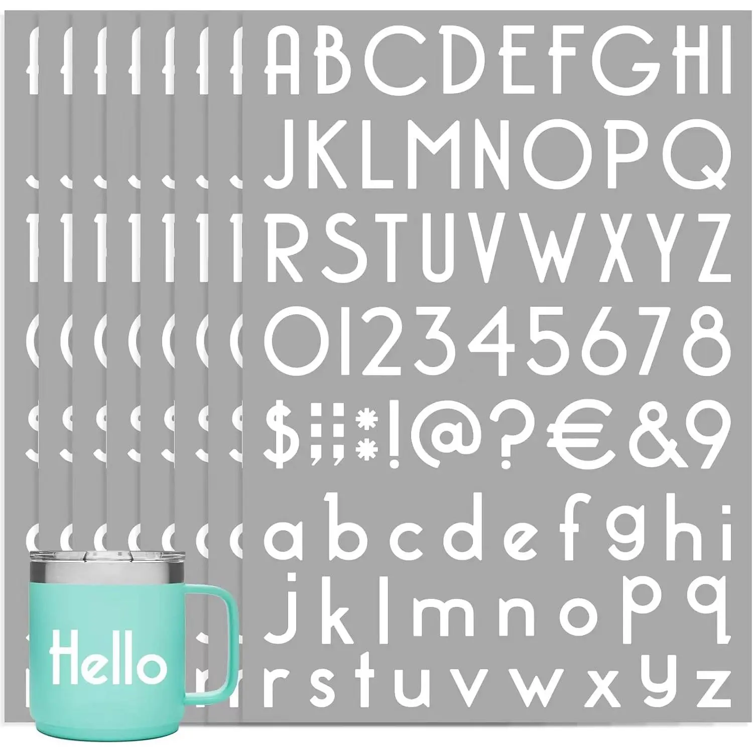 584 count 8 sheets 1 inch Self-Adhesive Vinyl Letters Numbers Kit, Modern Mailbox Numbers Sticker for Mailbox, Signs, Window, Door, , , , Business, Address Number, Name, Craft (White)