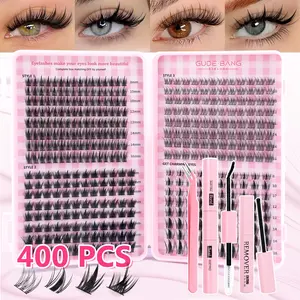400pcs Ultra-Capacity Segmented False Eyelashes Set, Trendy Mixed Lash Combinations, Gift Box Packaging, Stylish and Affordable