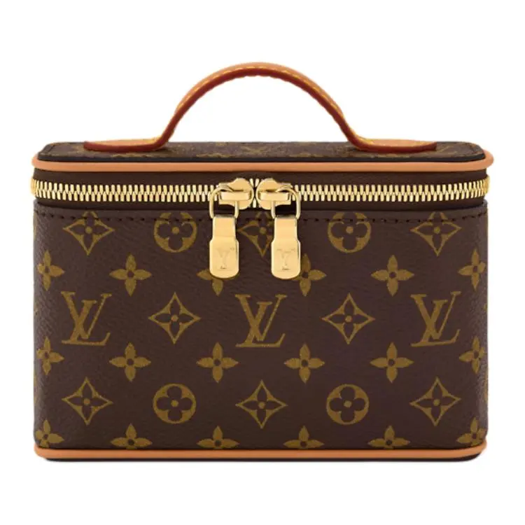 Women's Louis Vuitton Nice Beauty Monogram Canvas Makeup Bag - Classic Brown Elegant Toiletry Bag, Functional Cosmetic Pouch, Elegant Toiletry Bags, Cosmetic Pouch Bag