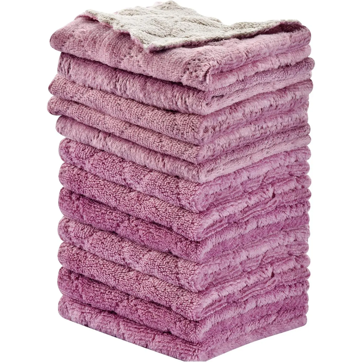 Kitchen Towels 12 Pack, Reusable Dish Cloths and Cleaning Rags, 10x6 Inches