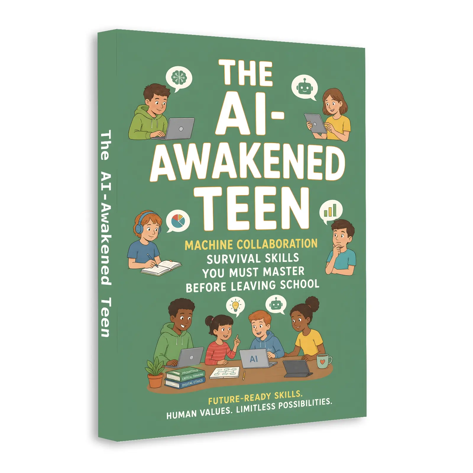 AI Book for Teens, Human-AI Collaboration Guide, Future Skills, ChatGPT Learning & Career Readiness