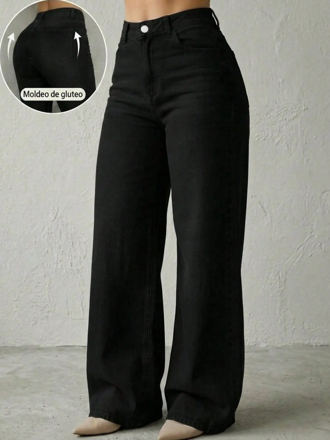 Washed Wide-Leg Women's Denim Jeans, Mid-Waist Slim Fit, Flattering and Versatile, Ideal for Daily Wear, Comfortable and Fashionable